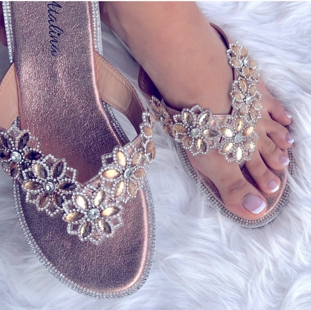NWT Verano Rio comfort pink daisy blingy sandals size 8 - Picture 6 of 14